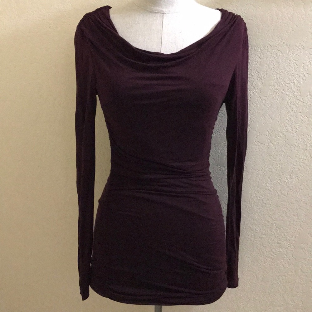 Burgundy Long Sleeve Fitted Top